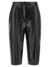 Elisabetta Franchi Textured Bermuda Shorts Featuring Pockets In Black