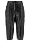 Elisabetta Franchi Textured Bermuda Shorts Featuring Pockets In Black