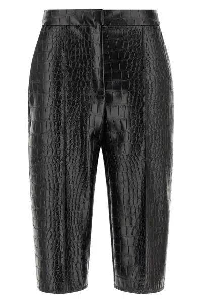 Elisabetta Franchi Textured Bermuda Shorts Featuring Pockets In Black