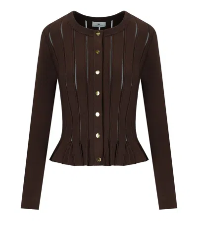 ELISABETTA FRANCHI ELISABETTA FRANCHI COFFEE CARDIGAN