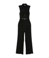Elisabetta Franchi Collared Belted Jumpsuit In Black