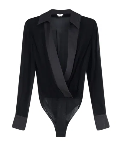Elisabetta Franchi Collared Bodysuit In Black
