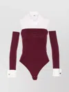 Elisabetta Franchi Collared Neck Long Sleeve Off-the-shoulder Top In Multi