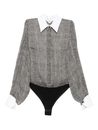 ELISABETTA FRANCHI COLLARED SHIRT BODYSUIT