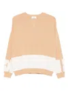 Elisabetta Franchi Colour-block Crew-neck Sweater In Neutral