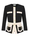 Elisabetta Franchi Colour-blocking Button Jacket In Black