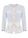 Elisabetta Franchi Colour-blocking Button Jacket In Blue
