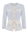 Elisabetta Franchi Colour-blocking Button Jacket In Blue