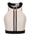 Elisabetta Franchi Double Crepe Color-block Top In Multi