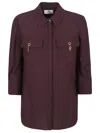 Elisabetta Franchi Shirt With Chest Pockets And Collared Neck In Brown