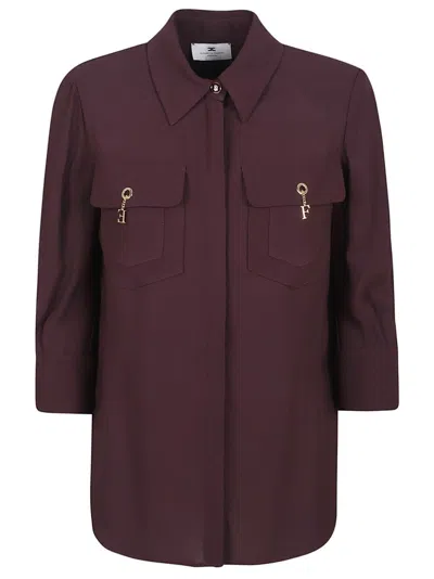 ELISABETTA FRANCHI COMPACT-WEAVE VISCOSE GEORGETTE SHIRT