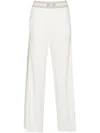 Elisabetta Franchi Viscose Trousers With Contrasting Bands In White
