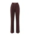 Elisabetta Franchi Contrast-color Open-thread Decorative Casual Pants In Red