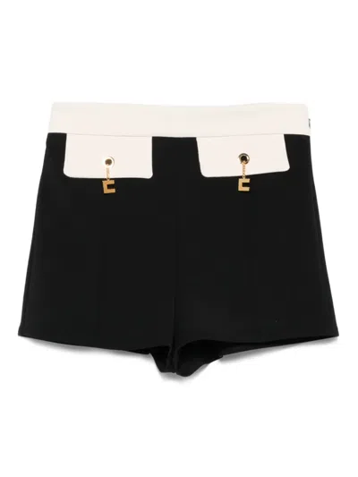 Elisabetta Franchi Contrast-panel Shorts In Black