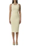Elisabetta Franchi Contrast Piping Crêpe Sheath Dress In Yellow