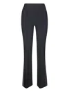 Elisabetta Franchi Flared Trousers With Back Pockets And Contrast Piping In Schwarz