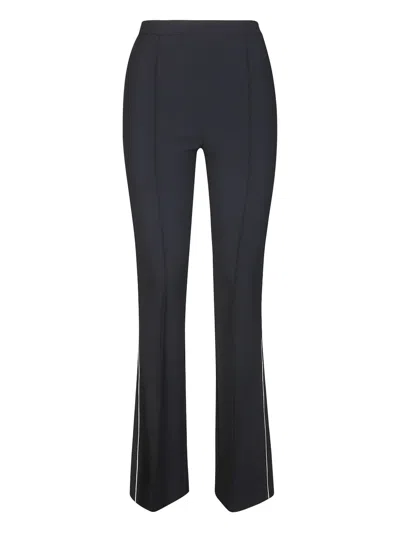 ELISABETTA FRANCHI CONTRAST-PIPING FLARED TROUSERS