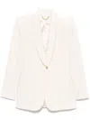 Elisabetta Franchi Cream-colored Blazer With A Golden Button In Neutrals
