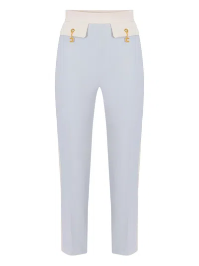 Elisabetta Franchi Contrast-waistband Side-stripe Trousers In Multi