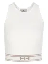 Elisabetta Franchi Contrasting-band Tank Top In White