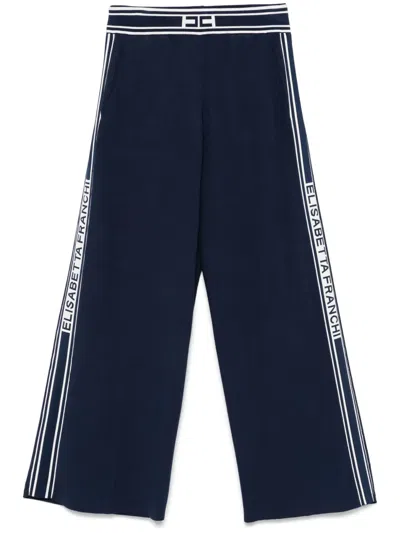 Elisabetta Franchi Contrasting-bands Trousers In Black