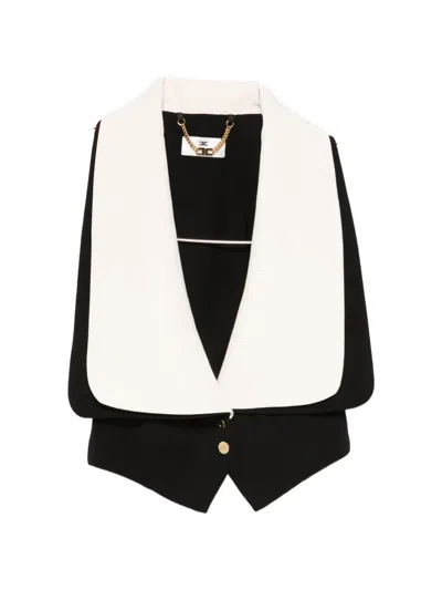 Elisabetta Franchi Contrasting-collar Waistcoat In Black