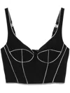 Elisabetta Franchi Contrasting Corset Top In Black