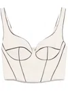 Elisabetta Franchi Contrasting Corset Top In Butter