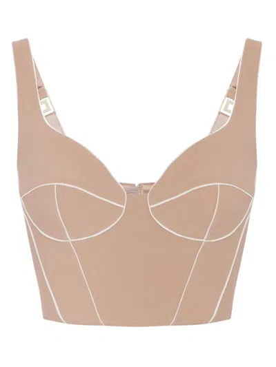 Elisabetta Franchi Contrasting Piping Top In Rosa