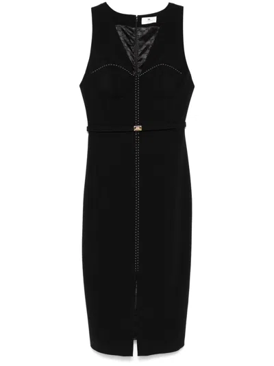 Elisabetta Franchi Contrasting-stitching Bustier-style Dress In Black