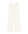 Elisabetta Franchi Contrasting-topstitching Crepe Trousers In White
