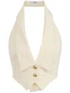 Elisabetta Franchi Contrasting Topstitching Waistcoat In 中性色