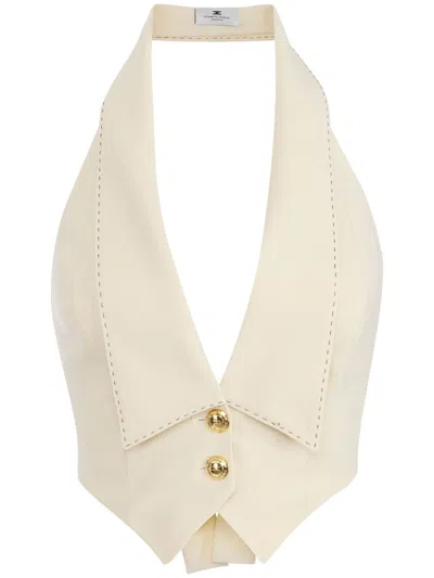 Elisabetta Franchi Contrasting Topstitching Waistcoat In 中性色