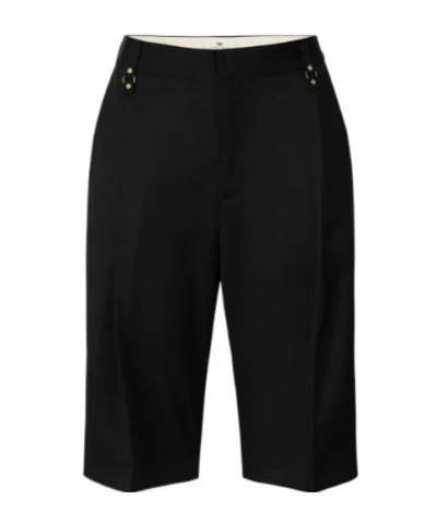 Elisabetta Franchi Cool Wool Bermuda Shorts In Black
