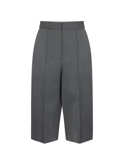 Elisabetta Franchi Cool Wool Bermuda Shorts In Gray