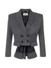 Elisabetta Franchi Cool Wool Jacket In Grey
