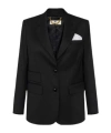 Elisabetta Franchi Cool Wool Jacket With Pocket Square In Black