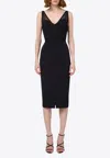 Elisabetta Franchi Bustier-top Crepe Midi Dress In Black