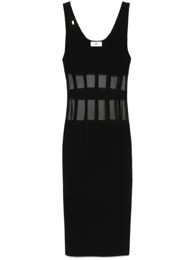 Elisabetta Franchi Corset-cuts Midi Dress In Black