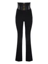 Elisabetta Franchi Corset-detail High-waisted Trousers In Black