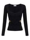 Elisabetta Franchi Corset-detail Long-sleeve T-shirt
