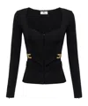 Elisabetta Franchi Corset-detail Long-sleeve T-shirt