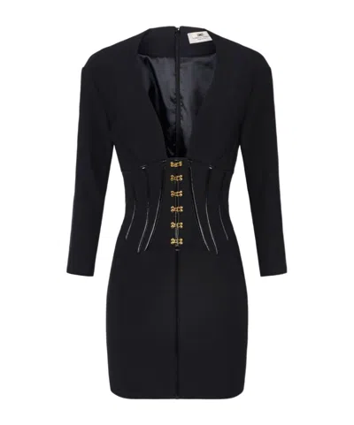 ELISABETTA FRANCHI CORSET-DETAIL MINI DRESS