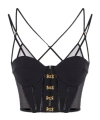 Elisabetta Franchi Top In Neoprene Con Dettagli Corsetto Nero In Black