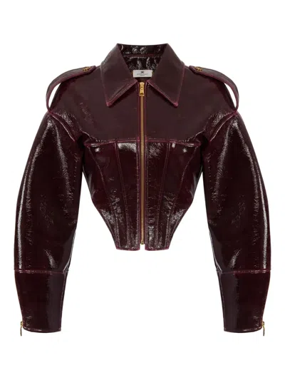 Elisabetta Franchi Corset Jacket In Brown