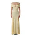 Elisabetta Franchi Corset Red Carpet Crepe Jersey Dress In Nude