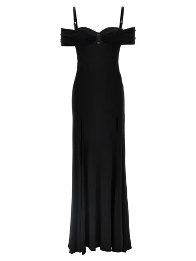 ELISABETTA FRANCHI ELISABETTA FRANCHI RED CARPET CREPE JERSEY DRESS WITH CORSET