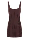 Elisabetta Franchi Corset-style Mini Dress In Brown
