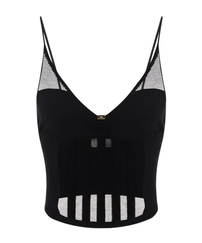 ELISABETTA FRANCHI ELISABETTA FRANCHI SEMI-SHEER CORSET TOP