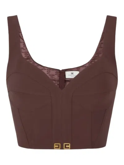 Elisabetta Franchi Corset-style Top In Brown